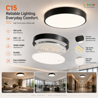 Plafonniers LED modernes personnalisables en noir, or et blanc, hauteur 60 mm, ultra-minces, 100 lm/W, CE RoHS, 500 mm, pour bureau et maison