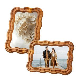 Cadres ondulés en MDF pour table, style vague, 4x6 pouces, cadre photo en bois ondulé - Product Image 1