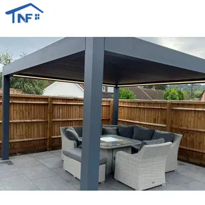 Pérgola motorizada impermeable para jardín, Gazebo de aluminio para exteriores, 100%