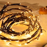 Guirlandes lumineuses LED flexibles en forme de saule, blanc chaud, pour la décoration de la maison, des murs, des chambres, des jardins et des mariages