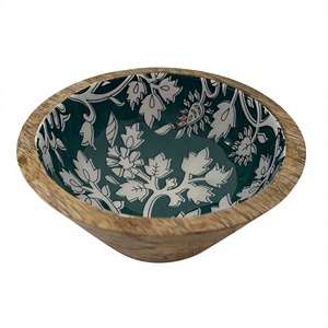 Tazón de Madera Ecológico Hecho a Mano con Revestimiento Cerámico, Diseño Clásico Wabi Sabi, Apto para Lavavajillas y Duradero, para Servir Comida en Fiestas - Product Image 6
