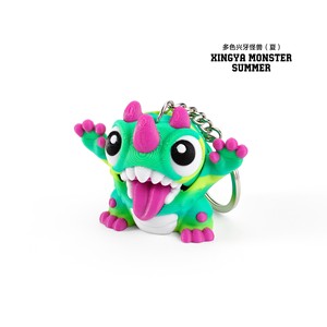 Lindo Llavero de Monstruo Multicolor Impreso en 3D con Lengua Fuera, Adorable Colgante Estilo Dinosaurio para Accesorios de Juguete Personalizados y Modernos - Product Image 6