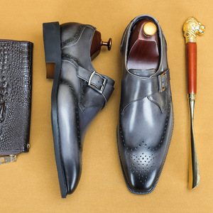 S5028F 2023 High-quality Large-size Hand-rubbed Top-layer Cowhide Business Formal Wear Men's Wedding Shoes - Product Image 4