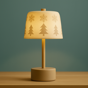 Lampe de table LED moderne à motif de sapin de Noël, gradation à 3 modes, rechargeable par USB, 1200 mAh, écologique, lumière chaude/blanche/neutre - Product Image 4