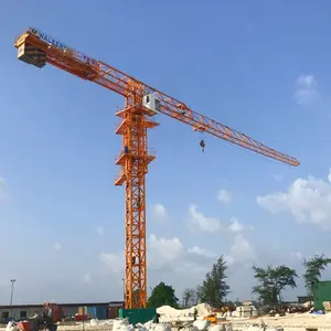 Harga pabrik 6t QTZ63 konstruksi bangunan derek menara atas datar baru untuk situs konstruksi