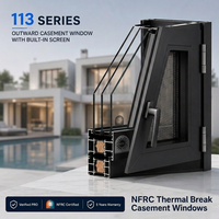 Ventanas Comerciales de Aluminio con Doble Acristalamiento y Rotura de Puente Térmico NFRC de 2 mm, Ventanas de Aluminio Insonorizadas con Marco de Acero Inoxidable
