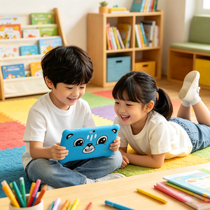 New Animal Face Kids <b>Tablet</b> PC 4+64GB Case With Accessories For Children Educational Use Drop Resistance Protective Cover - Product Image 5