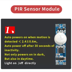 FICLUX 12VDC 24VDC โมดูลเซนเซอร์ตรวจจับการเคลื่อนไหว Pir CE Rohs เซ็นเซอร์ตรวจจับความเคลื่อนไหว PCB ขนาดเล็กสำหรับไฟตู้ LED