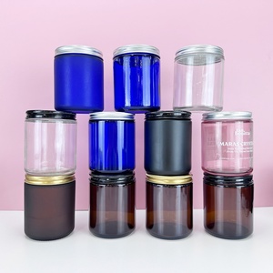 Hot Wholesale 100ML 250ML Matte Black/Clear/Amber Customer Label <b>Empty</b> Glass Candle <b>Jars</b> with Black Gold Screw Metal Lids - Product Image 5