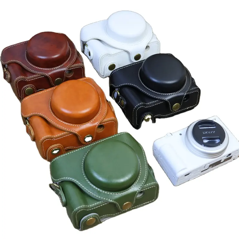 Étui pour appareil photo en cuir PU sac de protection étui Compatible pour appareil photo numérique ZV-1F Sony ZV1F
