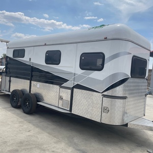 HERUI Customized Horse Float Semi-<b>trailer</b> Living Area 4T Payload Double Axle Electric Brakes Convenient <b>Box</b> Design - Product Image 1