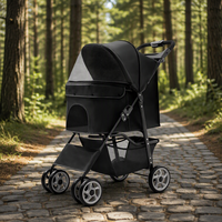 Poussette pour chien de grande taille, légère, pliable, détachable, best-seller, design luxueux, nouvelle conception, 4 roues, poussée manuelle, pas cher
