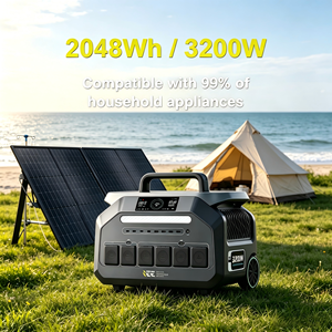 Off-grid <b>Solar</b> System Backup Emergency LiFePO4 2048wh 3200w Camping power station portable with 100/200/400/500W <b>solar</b> panel - Product Image 1