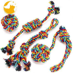 Интерактивная игрушка для жевания веревки с логотипом, для домашних собак, Нетоксичная, 4 упаковки, прочная игрушка из искусственного меха - Product Image 1