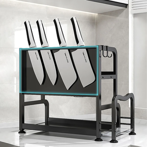 Rak Dapur 2 Tingkat Joybos, Rak Bumbu, Tempat Pisau, Rak Penyimpanan Peralatan, Rak Peralatan Makan, Rak Dapur - Product Image 6