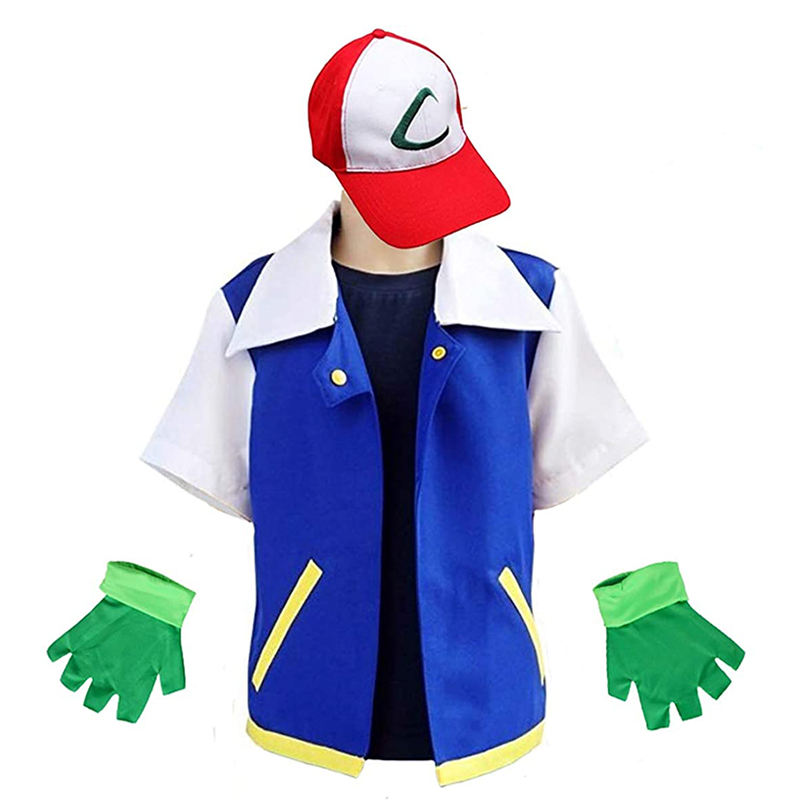Authentic Ash Ketchum Costume Pokemon Cosplay Gear