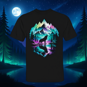 Camiseta gráfica Wolf Forest Moon Cosmic Howling Wolf Lover - Product Image 3