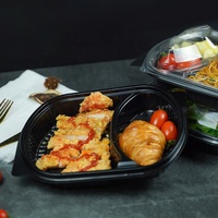 Groothandel Wegwerp Rechthoekige PP Plastic Saladeboxen Fruit Vlees Bakjes Deksels Lunch Voedselverpakking Afhaallocatieboxen Gerecycled