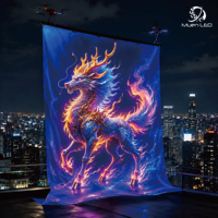 Écran LED P25 extérieur étanche 4000cd 1920Hz, écran tapis volant Flying Monty 5x10, profilé en aluminium pour affichage publicitaire