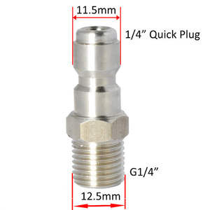 1/4 &amp; 3/8 Inch Female &amp; Male Stainless Steel <strong>Plug</strong> <strong>Quick</strong> <strong>Connect</strong> <strong>Coupler</strong> Release Fitting for Pressure Washer