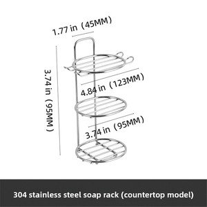 304 Stainless Steel Waterproof <b>Soap</b> <b>Holder</b> Modern Design Wall Mount <b>Soap</b> Storage for Hotel Bathroom Punch-Free Three-Layer <b>Soap</b> - Product Image 2