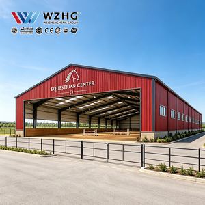 Fournisseur de structures préfabriquées sur mesure en acier pour arènes équestres avec traitement de surface galvanisé à chaud pour les investisseurs agricoles - Product Image 1