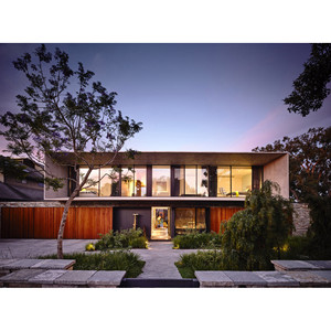 Villa moderne en ossature légère en acier, maison préfabriquée avec façade en verre et design extérieur en bois pour usage résidentiel - Product Image 1