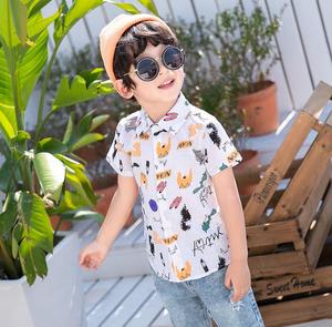 Chemises à manches courtes en coton doux pour enfants, imprimées de dessins animés, vente en gros pour l'été, pour garçons de 2 à 6 ans - Product Image 4