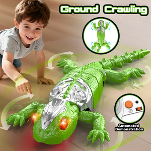 Cadeaux de farce pour enfants Lézard rampant mural intelligent Vente en gros Télécommande Bionique Robot rampant mural Gecko Jouet avec yeux LED - Product Image 2