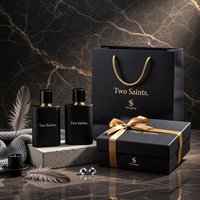 Flacon de parfum noir mat haut de gamme de luxe 50 ml, flacon de parfum 30 ml 100 ml, flacon vaporisateur de parfum vide en verre avec bouchon et boîte