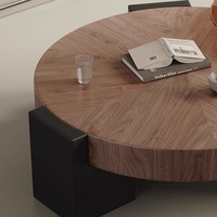 Salon moderne simple Durable de haute qualité couleur noyer en bois minimaliste multifonction facile à assembler Table basse