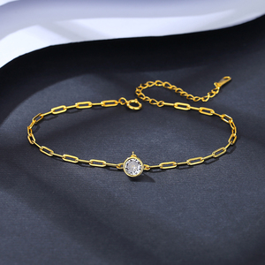 CZCITY elegante donna 925 Designer rotondo CZ gioielli in <span class=keywords><strong>argento</strong></span> placcato oro elegante moda ragazza signora 14K catena <span class=keywords><strong>bracciale</strong></span> - Product Image 6