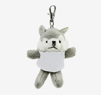Logo Loup Porte-clés en peluche Logo personnalisé Cadeaux d'entreprise pour les salons professionnels Campagnes de marque Soft Durable Business