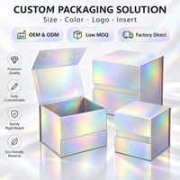 Boîte rigide magnétique pliable holographique OEM ODM, emballage plat pour économiser sur les frais de transport, boîte d'emballage personnalisée pour cadeaux et cosmétiques