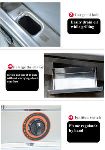 Plaque de cuisson commerciale multifonctions pour crêpes Plaque de cuisson à <span class=keywords><strong>gaz</strong></span> avec <span class=keywords><strong>friteuse</strong></span> à <span class=keywords><strong>gaz</strong></span> - Product Image 6