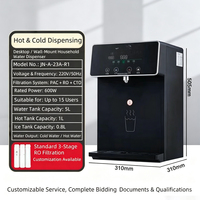 Distributeur d'eau RO mural de bureau avec sortie eau chaude et froide, filtration 3 étapes PAC RO CTO, purificateur d'eau domestique