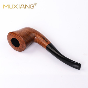 Muxiang Wooden Tobacco Pipe Bent Shape Solid Rosewood Handmade Smoking Pipe With Case Personal Gift - Product Image 3