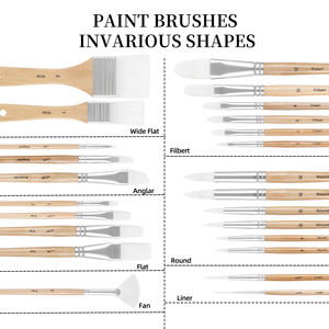 Panwenbo-Ensemble de 25 pinceaux en nylon à <span class=keywords><strong>gouache</strong></span> acrylique pour étudiants en peinture artistique, vente en gros de pinceaux avec sacs de rangement en toile - Product Image 2