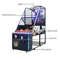 Machine d'arcade de basket-ball électronique Maker, pliable, portable, facile à déplacer, machine de jeu sportive commerciale pour adultes, pour salle de jeux intérieure
