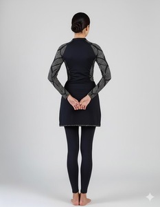 ชุดว่ายน้ำมุสลิมแบบสบายๆ ยี่ห้อ Kilang Jahit Pukal รุ่น OEM ผ้าถักระบายอากาศดี ราคาโรงงาน ปกปิดมิดชิด - Product Image 6