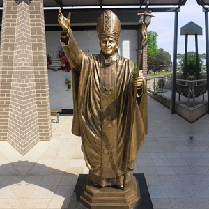 Escultura personalizada de tamaño real, estatua del Papa <span class=keywords><strong>John</strong></span> <span class=keywords><strong>Paul</strong></span> <span class=keywords><strong>II</strong></span>, Pontiff de bronce - Product Image 5