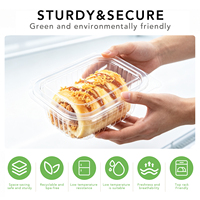 Boîte de boulangerie jetable transparente en PET pour viande, pain, croissant, gâteau roulé, choux à la crème, vente au détail, épicerie, traiteur, supermarché, vente en gros, OEM