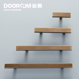 Dooroom Dulu Messing-Möbelgriffe Moderne Kleiderschrank-Kommode-Schubladen-Schrankgriffe Lang Quadratisch Schwarz/Gold - Product Image 1