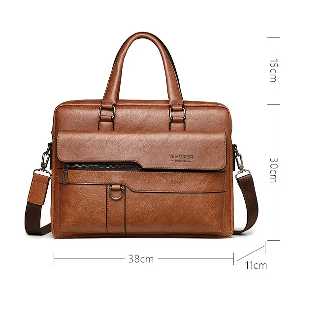 High Quality New Design Vintage Factory Price Pu leather custom made briefcase bags for men