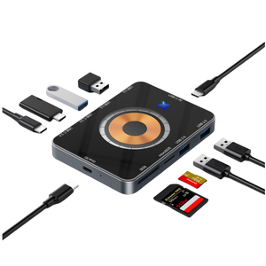 Usb C <span class=keywords><strong>HUB</strong></span> 8-in-1 Docking Station 15W không dây sạc TF/SD Đầu đọc thẻ QC/PD điện đầu vào cho máy tính điện thoại USB 2.0 kho - Product Image 6