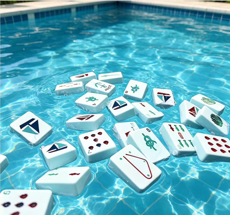 Pool Tables Float Floating Mahjong Tiles for Pool 160-piece American Mahjong Tile with ...