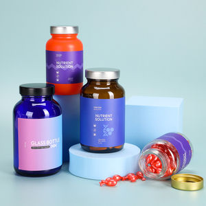 Custom 150ml 200ml 250ml Empty Container Supplement <b>Protein</b> Powder Amber Glass Jar Pill Vitamin Capsule Glass <b>Bottle</b> with Lids - Product Image 4