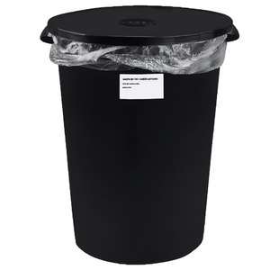 Bidone per Rifiuti 100 L Nero con Coperchio per Uso Esterno - Product Image 2