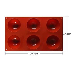 Custom Design 6-Cavity Nonstick <b>Silicone</b> Cake Mold Half Sphere <b>Baking</b> Mould - Product Image 6