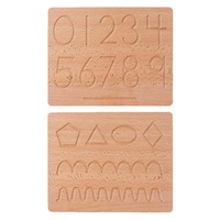 Tableau D'écriture en bois Pour Début Éducatif Planche de Traçage Numéro de Lettre Forme Braille Conseil Préscolaire Jeu Jouet Cadeau Pour Les Enfants